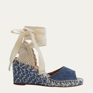 NWT Chloe Pia ankle-wrap wedge espadrilles